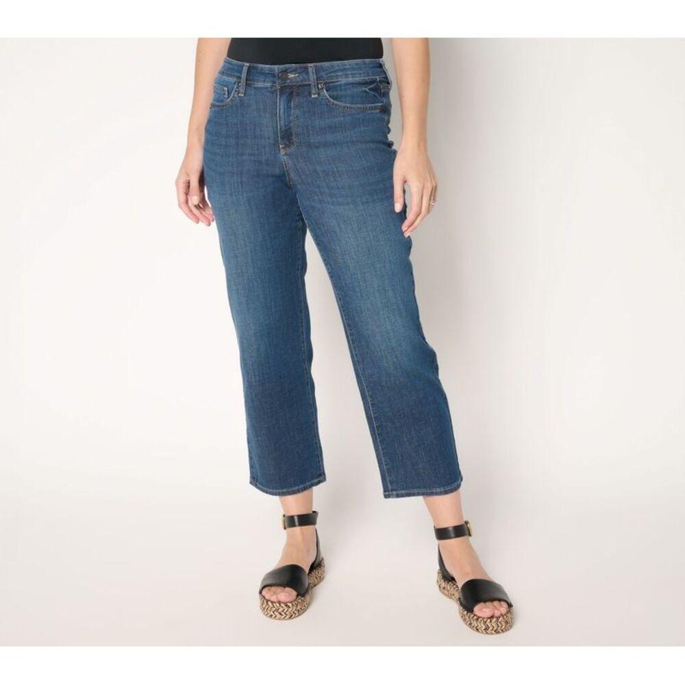 NYDJ Women's Pants Sz 8 Relaxed Piper Crop Jean Blue
